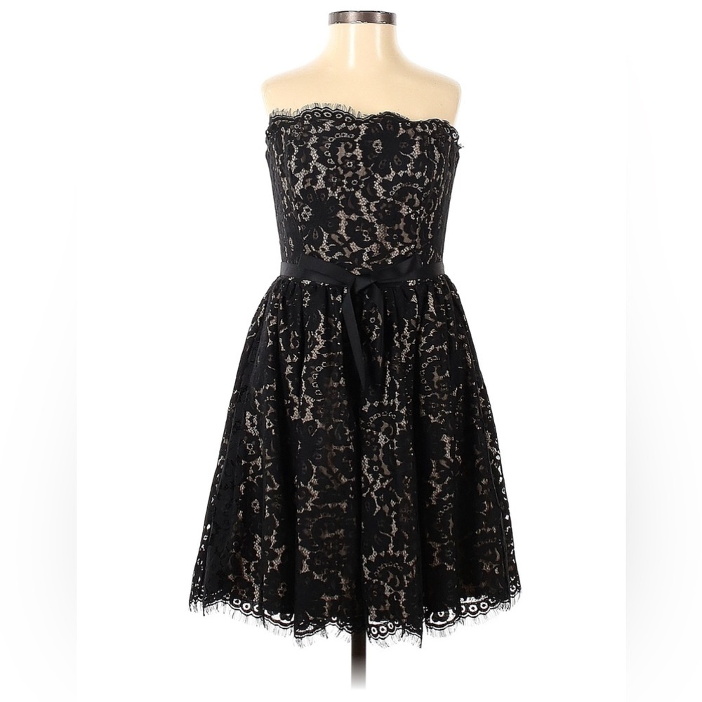 Robert rodriguez colab black lacey‎ strapless dress new